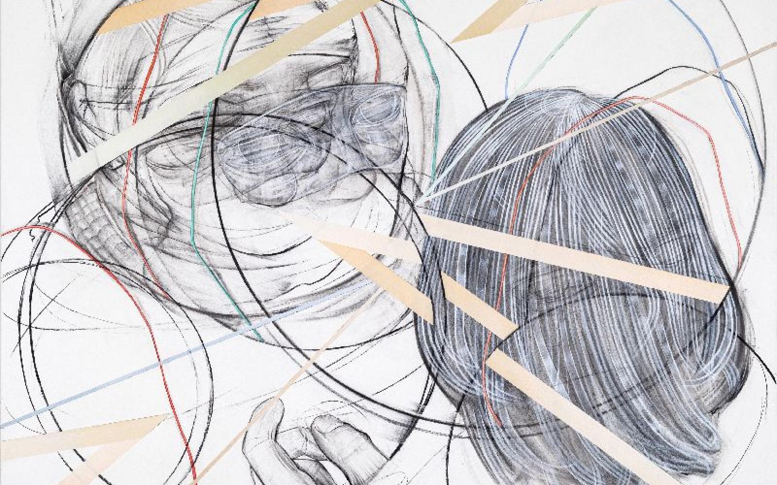 APSIS, 170 x 200 cm, 2022, Kohle, Acryl auf Leinwand, Foto Wolfgang Thaler