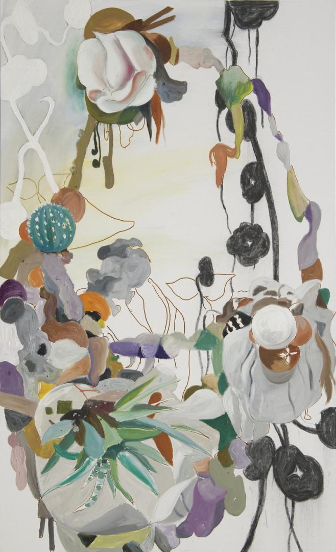 Alois Mosbacher, Orbit, 2022, Öl auf Leinwand, 180 x 110 cm