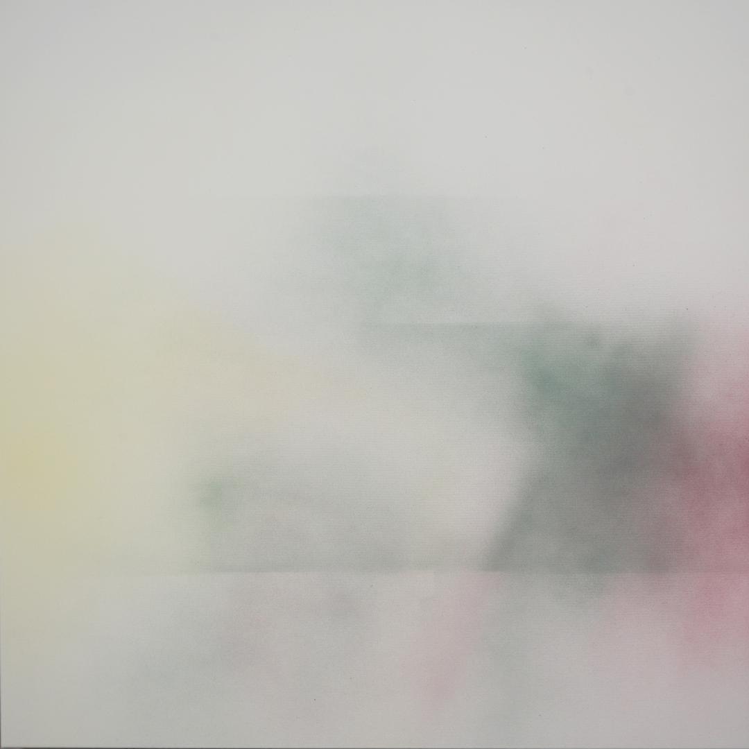 Astrid Bechtold-Fox, O.T. (Clash), 2025, Acryl auf Leinwand, 100 x 100 cm