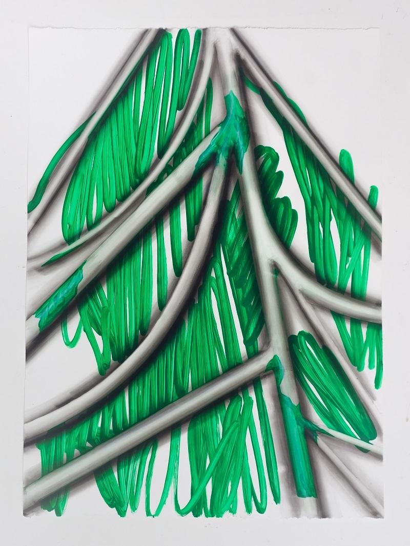 Christian Schwarzwald, fruit 1, 2015, Acryl auf Papier, 56 x 76 cm © C. Schwarzwald, Bildrecht, 2025 Wien