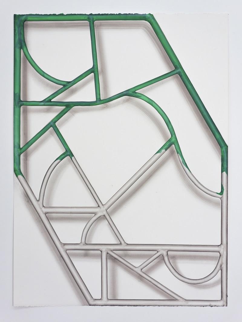 Christian Schwarzwald, graph, 2014, Acryl auf Papier, 56 x 76 cm © C. Schwarzwald, Bildrecht, 2025 Wien