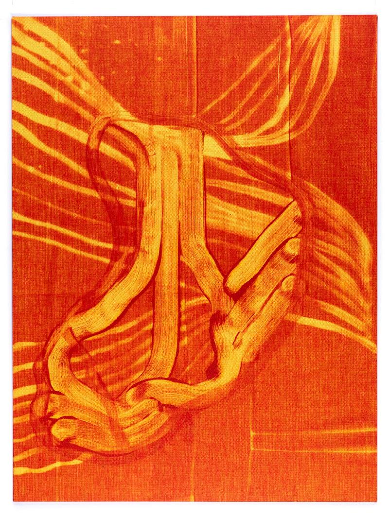 Christian Schwarzwald, sort 55, 2024, Monotypie auf Buchbinderleinen und Aluminium, 24 x 32 cm © C. Schwarzwald, Bildrecht, 2025 Wien