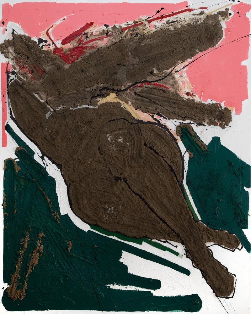 Albana Ejupi, Dancing in Dreams, Acryl, Öl, Pastel, Sand auf Leinwand, 2023, 200 x 160 cm © Rene Huemer 