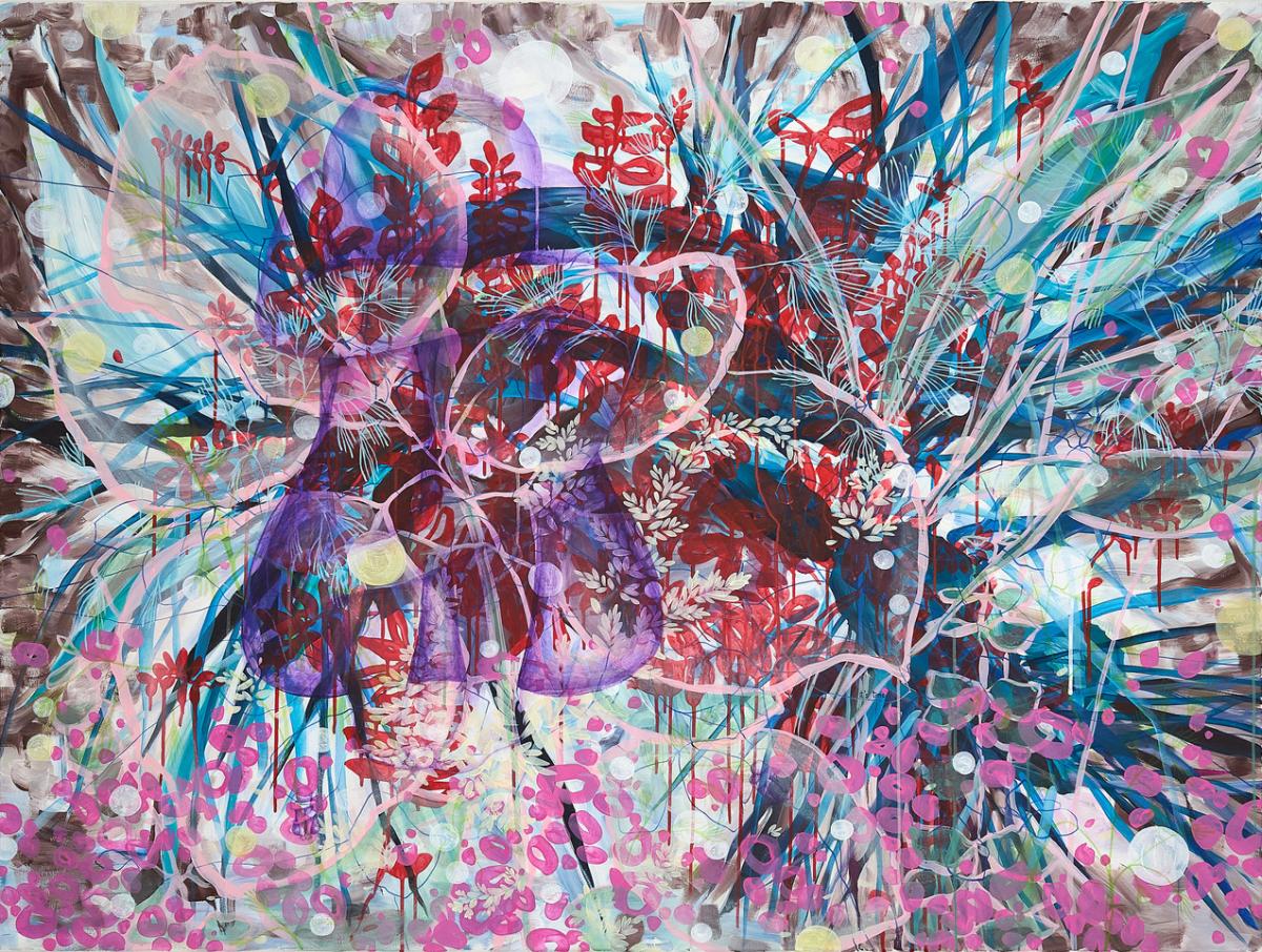 Loretta Stats, dissolving time, 2023, Acryl/Leinwand, 120x160cm             