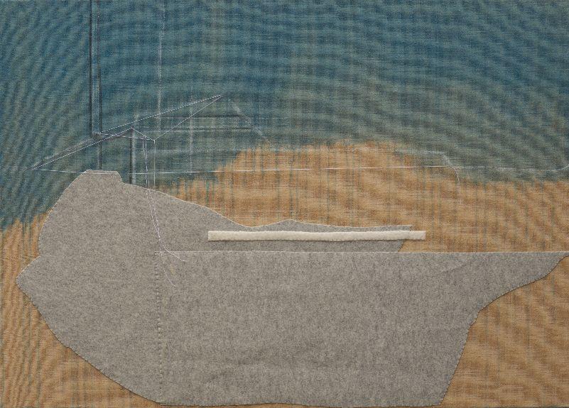 Frenzi Rigling, Transitory garden 8, 2023, Acryl, Filz auf Jute, 100 x 140 cm