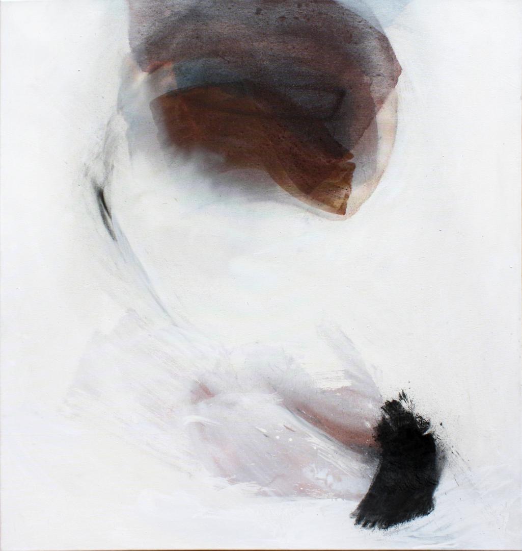 Gerlinde Thuma, Wesenraums III, Kohle Pigment und Acryl auf Leinwand, 100 x 95 cm, 2024