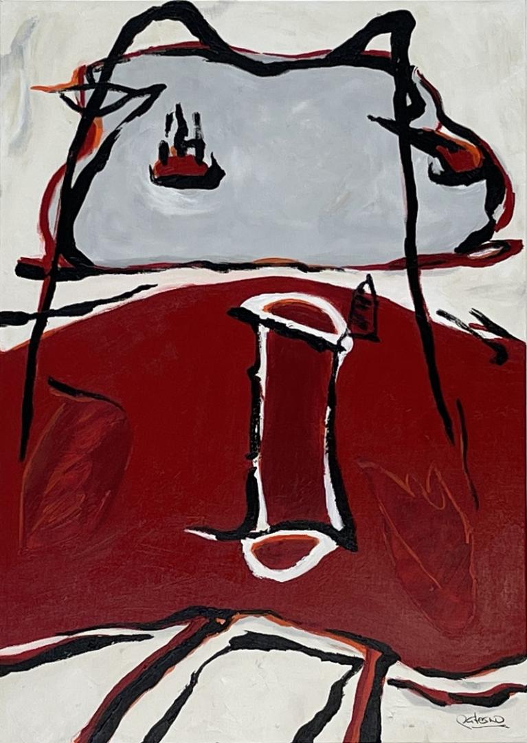Bettina Patermo, red carpet, 2020, Acryl auf Leinwand © Bettina Patermo