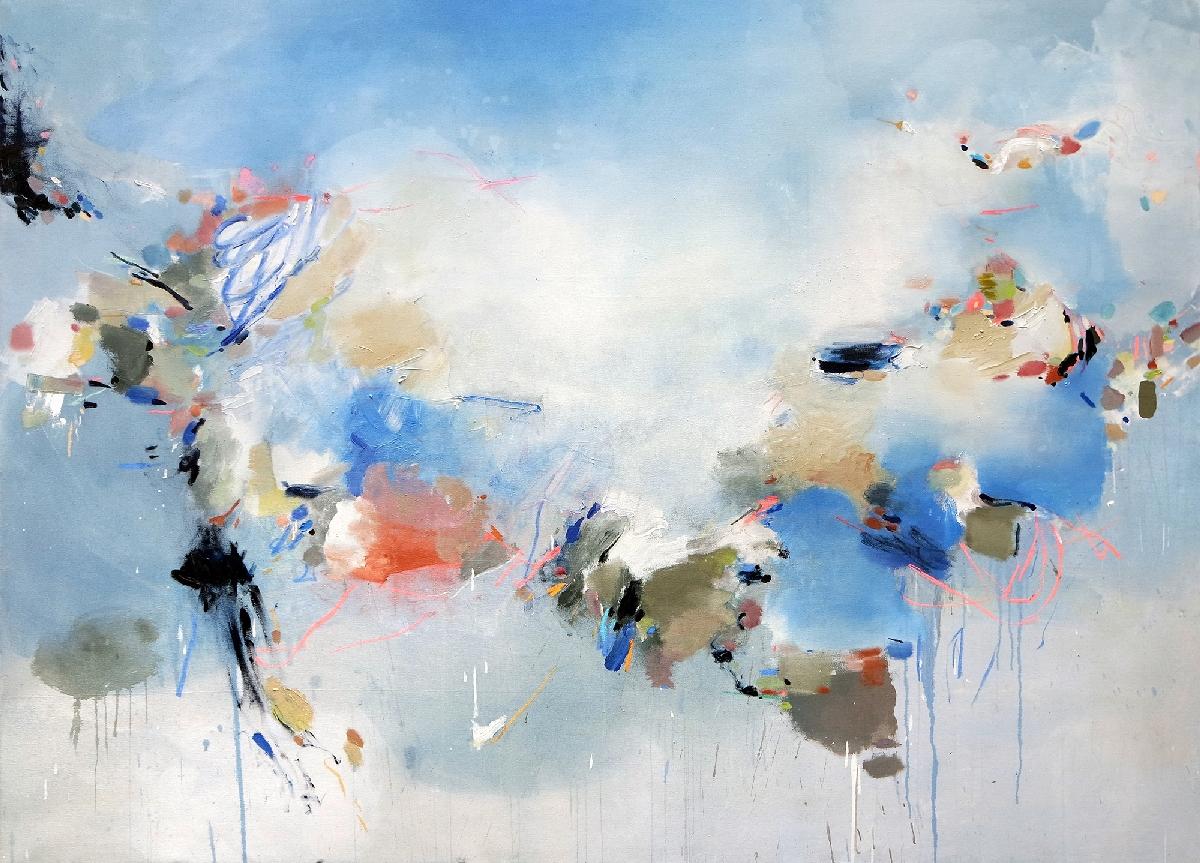 Käthe Schönle_A place beyond the now (awe 50)_2025_Öl, Acryl, Pastell auf Leinwand_250 x 180 cm_klein
