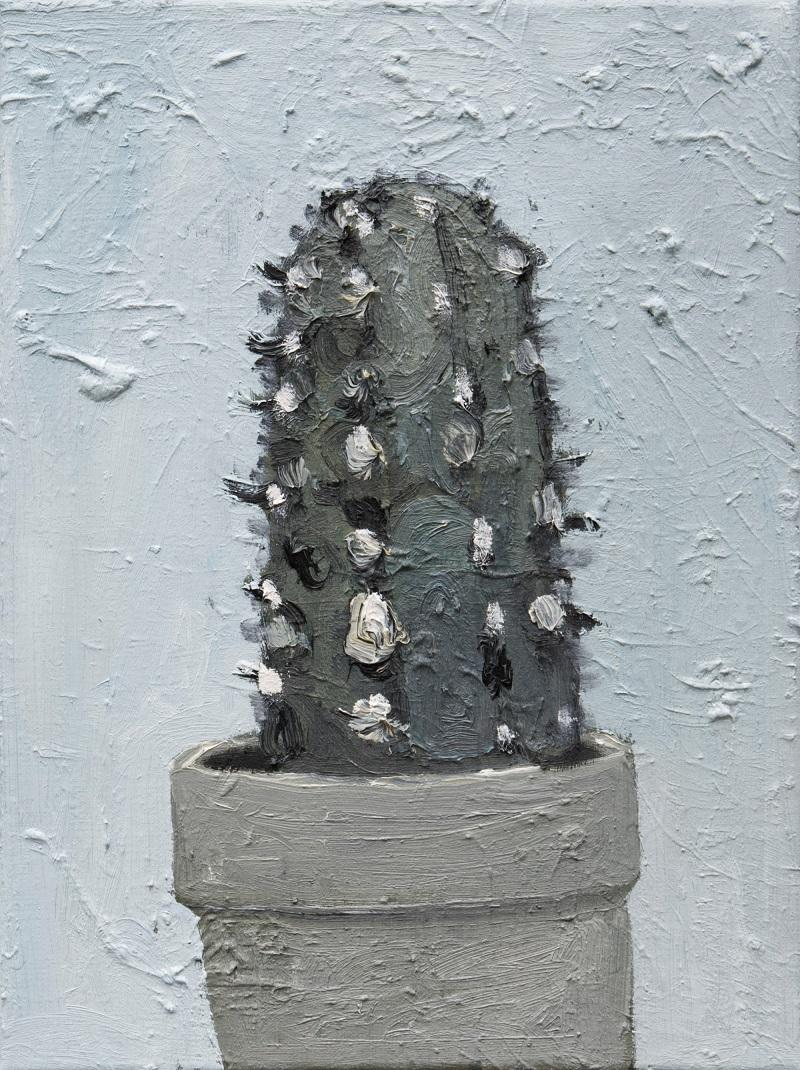 Alois Mosbacher, Kaktus 2023, Öl auf Leinwand, 40 x 30 cm