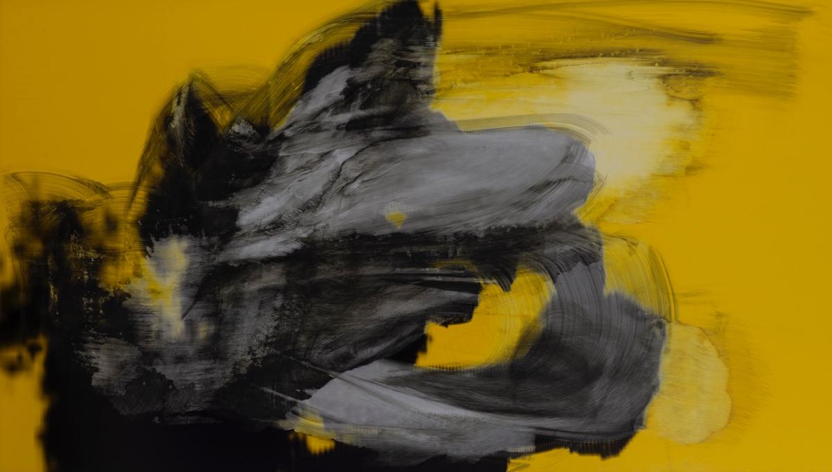 Max Piva, Achtung, Mixed Media auf d-bond, 110x196 cm, 2018