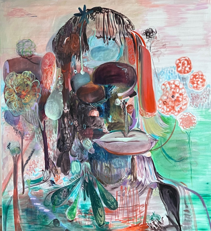 Ursula Hübner, R.O.,2018, Öl auf Leinwand, 180 x 160