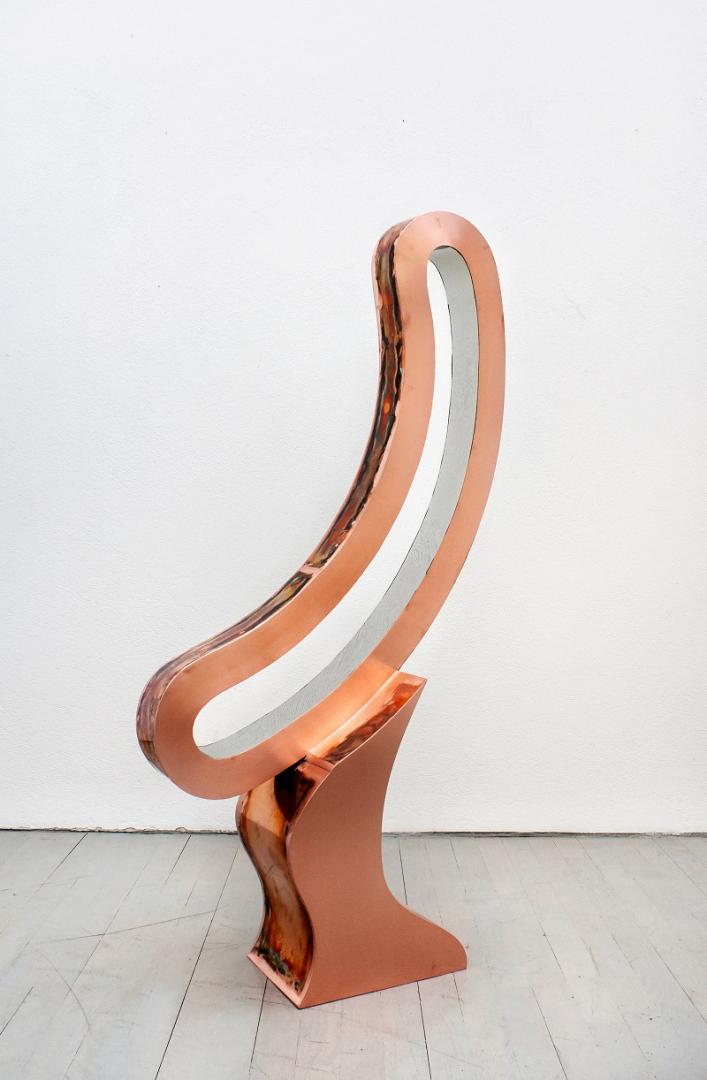 Manfred Wakolbinger, Mirror 5, Kupfer Edelstahl, 150x70x25 cm, 2019