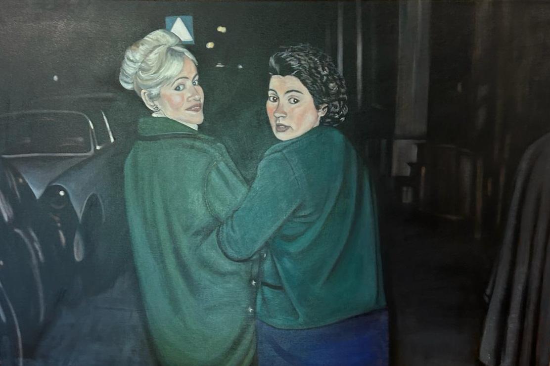 Laura Nitsche, In Flagranti, 2023. Öl auf Leinwand, 80 x 120 cm