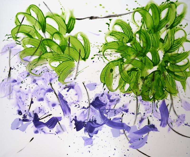 o.T. aus der Serie Blumenwiese, 2023, Acryl auf Leinwand, 120 cm x 145 cm