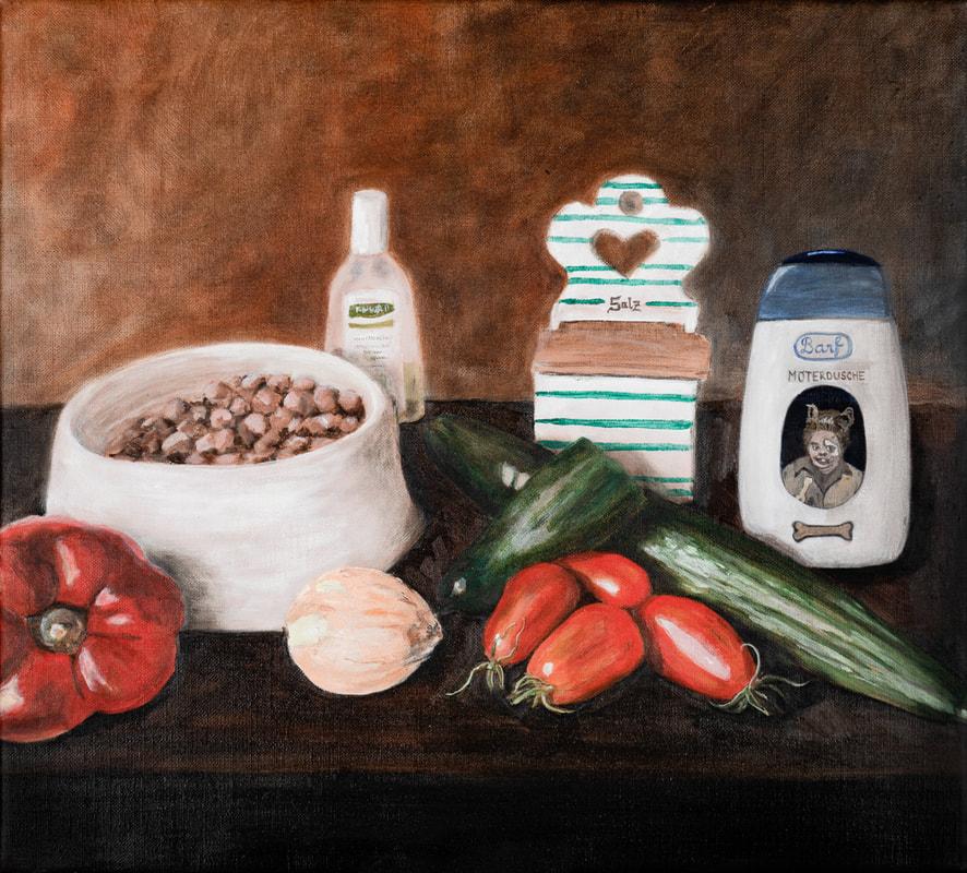 Laura Nitsche, Möterdusche, Öl auf Leinwand, 2020, 40 x 50 cm
