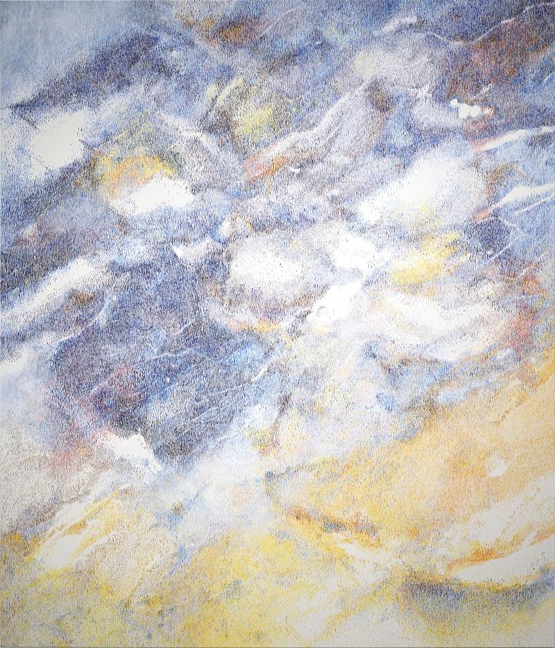 Linda Berger, The Breeze At Dawn, 2022, Tusche auf Leinwand, 192 x 166 x cm © Linda Berger