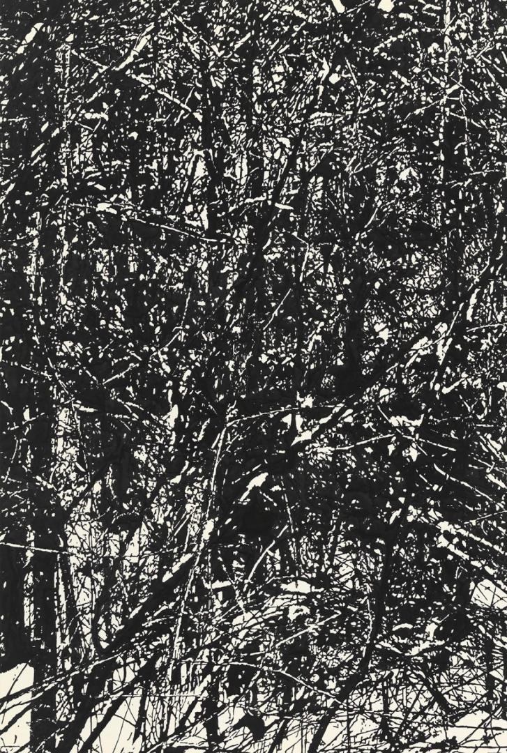 Sonja Gangl, Der weiße Hirsch, 2022, Tusche auf Waterford Papier, 154 x 103 cm © Thomas Gorisek, Farbpraxis