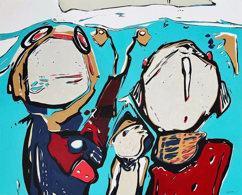 Bettina Patermo, Kavaliersdelikt, 2025, Acryl auf Leinwand, 120 x 150 cm