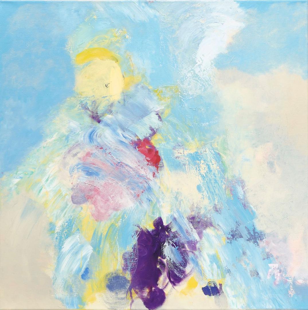 Andrea Bischof, Splash, 2023, oil on canvas, 100 x 100 cm