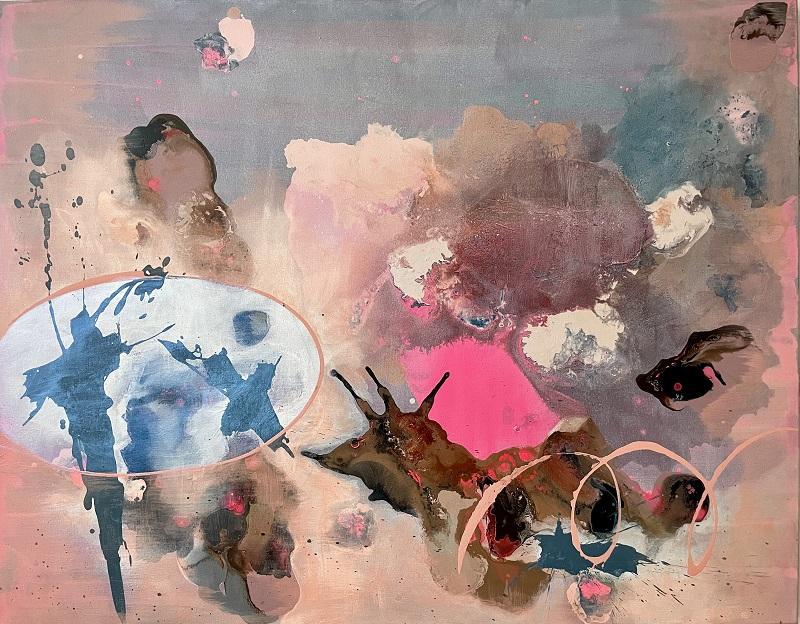 Yun Wang, Sonnensturm Nr. 2, 2024, Mixed Media auf LW, 140 x 110 cm © by the artist 