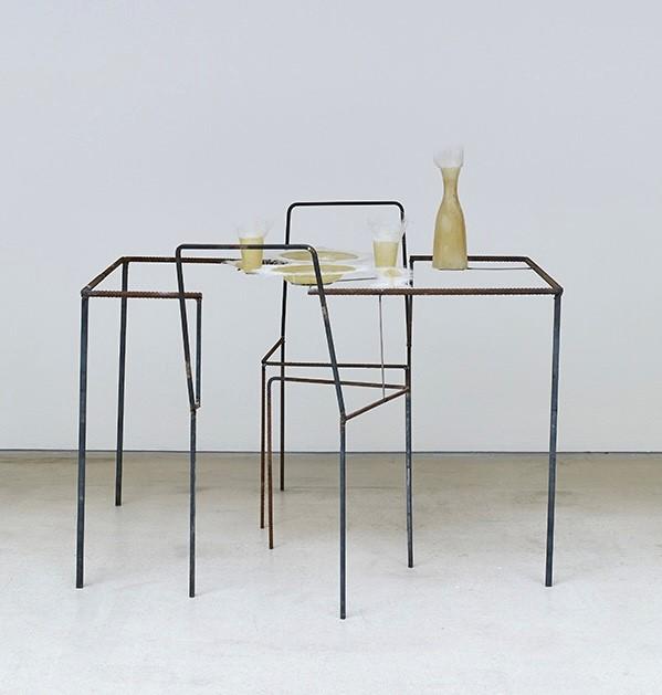 Dorothee Golz, Life plan 2024 (with handicap), 2024, iron, fiberglass, laminate, glass, 122 x 120 x 92 cm © by the artist Dorothee Golz, Life plan 2024 (with handicap), 2024, iron, fiberglass, laminate, glass, 122 x 120 x 92 cm © by the artist