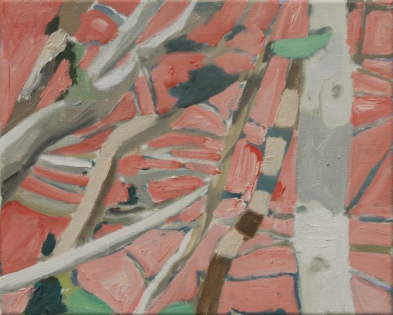 Alois Mosbacher, woods 8, 2021, Öl auf Leinwand, 30 x 37 cm