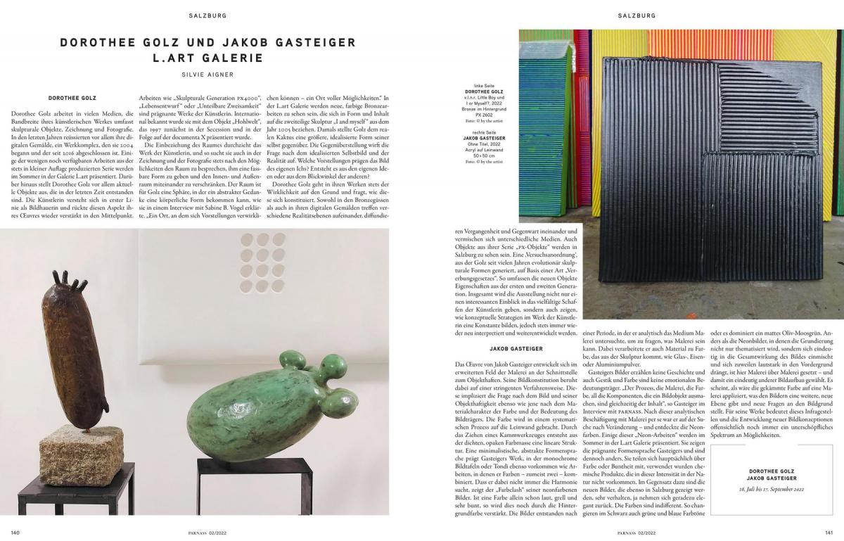 Dorothee Golz und Jakob Gasteiger in L.Art Galerie