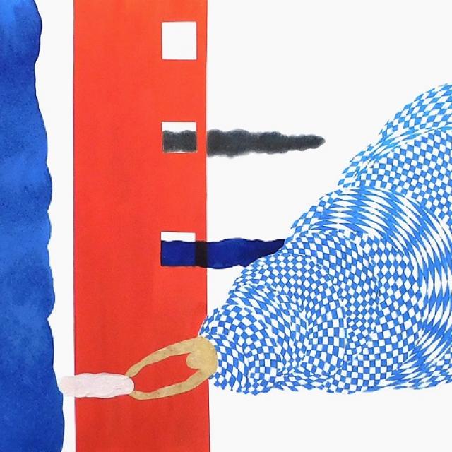 Desislava Unger, 8. Serie „Pole position silence“, Zeichnung - Tusche, Bleistift, Collage, 34 x 58 cm, 2020