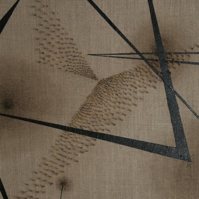 Klaus Wanker, der filigrane Flügelschlag des Nachtpfauenauges verstummte auf ewig, Bitumen auf Leinwand, 2021, 50 x 40 x 12 cm