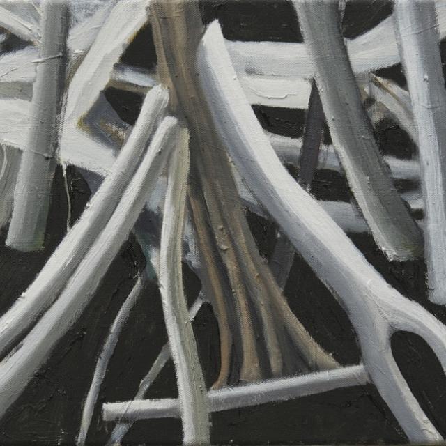 Alois Mosbacher, woods 7, 2021, Öl auf Leinwand, 30 x 37 cm