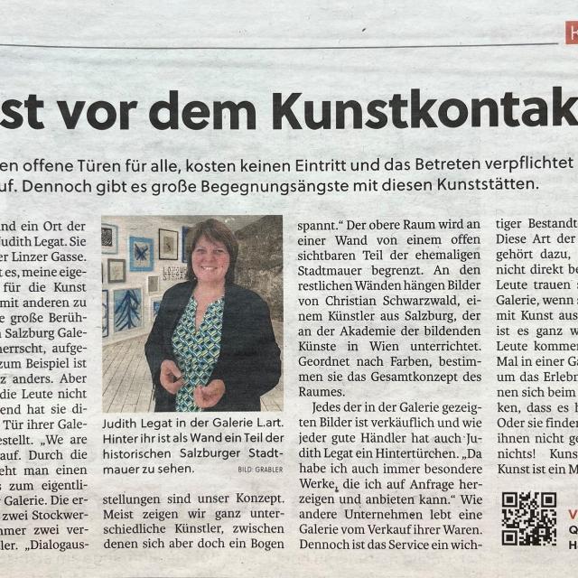 Angst vor dem Kunstkontakt?_Salzburger Stadtnachrichten Nr. 19 / 08. Mai